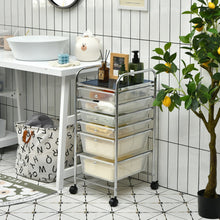 Load image into Gallery viewer, 6 Drawers Rolling Storage Cart Organizer-Clear