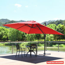 Load image into Gallery viewer, 10 x 13 Feet Rectangular Cantilever Umbrella with 360° Rotation Function-Red