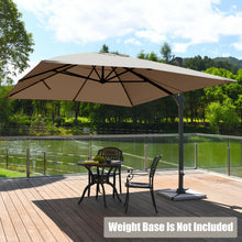 Load image into Gallery viewer, 10 x 13 Feet Rectangular Cantilever Umbrella with 360° Rotation Function-Brown
