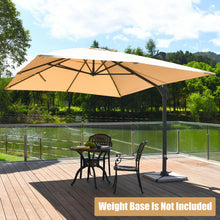 Load image into Gallery viewer, 10 x 13 Feet Rectangular Cantilever Umbrella with 360° Rotation Function-Beige