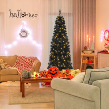 Load image into Gallery viewer, Pre-lit Christmas Halloween Tree with PVC Branch Tips and Warm White Lights-6 ft