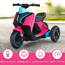 Load image into Gallery viewer, 6V 3 Wheel Toddler Ride-On Electric Motorcycle with Music Horn-Pink
