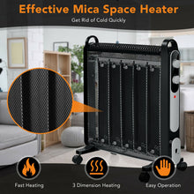 Load image into Gallery viewer, Electric Mica Space Portable Heater with Adjustable Thermostat-Black