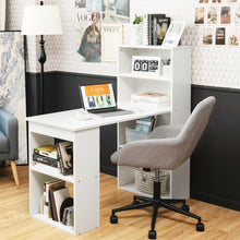 Load image into Gallery viewer, Computer Desk Writing Workstation Office with 6-Tier Storage Shelves-White