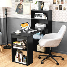 Load image into Gallery viewer, Computer Desk Writing Workstation Office with 6-Tier Storage Shelves-Black
