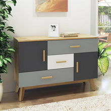 Load image into Gallery viewer, Free-standing Storage Floor Cabinet with 2 Doors and 3 Drawers