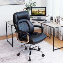 Load image into Gallery viewer, 500 Lbs Height Adjustable Office Chair with Metal Base and Extra Wide Seat