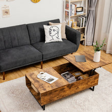 Load image into Gallery viewer, 43 Inch Lift Top Coffee Table with Storage Compartment and Metal Frame -Coffee