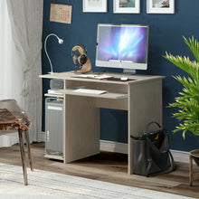 Load image into Gallery viewer, Compact Computer Desk with Slide-out Keyboard Tray and Storage Shelves-Natural