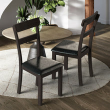 Load image into Gallery viewer, Set of 2 Dining Chairs With Rubber Wood Frame and Upholstered Faux Leather Seat