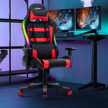 Load image into Gallery viewer, Adjustable Swivel Gaming Chair with LED Lights and Remote-Red