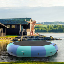 Load image into Gallery viewer, 15 Feet Inflatable Splash Padded Water Bouncer Trampoline-Blue
