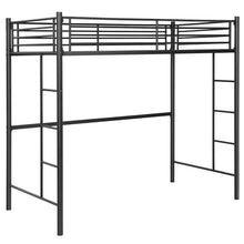 Load image into Gallery viewer, Twin Loft Bed Frame with 2 Ladders Full-length Guardrail -Black