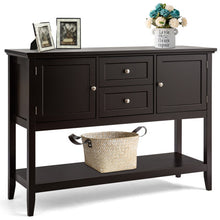 Load image into Gallery viewer, Wooden Sideboard Buffet Console Table with Drawers and Storage-Brown