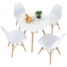 Load image into Gallery viewer, 5 Pieces Table Set With Solid Wood Leg For Dining Room-White