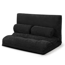 Load image into Gallery viewer, 6-Position Adjustable Sleeper Lounge Couch with 2 Pillows-Black