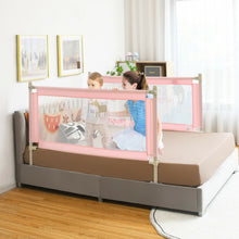 Load image into Gallery viewer, 57 Inch Vertical Lifting Bed Guard Rails for Toddlers with Lock-Pink