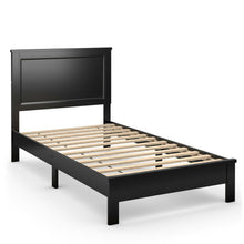 Load image into Gallery viewer, Twin Size Platform Bed Frame with Rubber Wood Leg-Black