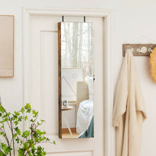 Load image into Gallery viewer, Wall and Door Mounted Mirrored Jewelry Cabinet with Lights-Rustic Brown