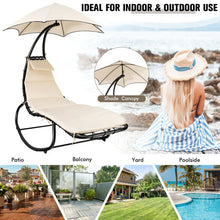 Load image into Gallery viewer, Hammock Swing Lounger Chair with Shade Canopy-Beige