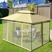 Load image into Gallery viewer, 10 Feet x 13 Feet Tent Canopy Shelter with Removable Netting Sidewall-Beige