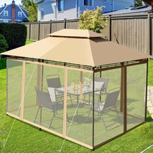 Load image into Gallery viewer, 10 Feet x 13 Feet Tent Canopy Shelter with Removable Netting Sidewall-Tan