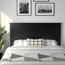 Load image into Gallery viewer, Full Wood Headboard Flat Panel with Pre-drilled Holes and Height Adjustment-Black