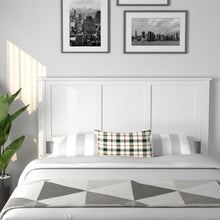 Load image into Gallery viewer, Full Wood Headboard Flat Panel with Pre-drilled Holes and Height Adjustment-White