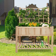 Load image into Gallery viewer, Costway Raised Garden Bed Elevated Wooden Planter Box with Trellis
