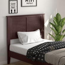 Load image into Gallery viewer, Solid Wood Flat Panel Headboard for Twin-size Bed-Brown