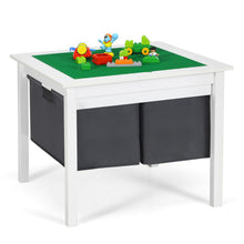 Load image into Gallery viewer, 2-in-1 Kids Double-sided Activity Building Block Table with Drawers-White