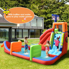 Load image into Gallery viewer, 6-in-1 Kids Pirate Ship Water Slide Inflatable Bounce House with Water Guns Without Blower