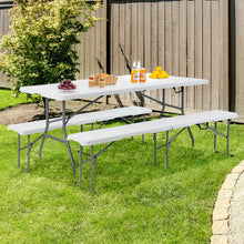 Load image into Gallery viewer, 6 Feet Portable Picnic Folding Bench 550 lbs Limited with Carrying Handle