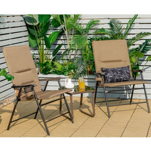 Load image into Gallery viewer, 2 Pieces Patio Padded Folding Portable Chair Camping Dining Outdoor-Brown