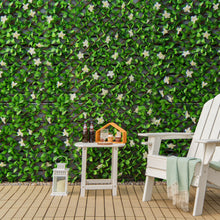 Load image into Gallery viewer, 4 Pieces Expandable Faux Ivy Privacy Screen Fence Panel Pack with Flower-White