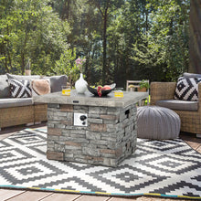Load image into Gallery viewer, 34.5 Inch Square Propane Gas Fire Pit Table with Lava Rock and PVC Cover-Gray