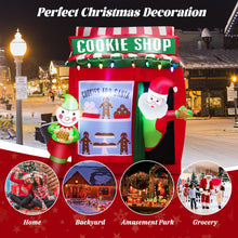 Load image into Gallery viewer, 6.3 Feet Inflatable Gingerbread Cookie Shop with Santa Clause
