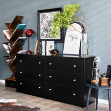 Load image into Gallery viewer, 6-Drawer Double Dresser Wide Storage Cabinet with Mental Knobs