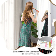 Load image into Gallery viewer, Lockable Wall Door Mounted Mirror Jewelry Cabinet w/LED Lights-White