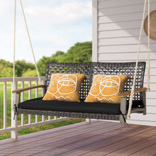 Load image into Gallery viewer, 2-Person Rattan Hanging Porch Swing Chair-Black
