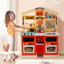 Load image into Gallery viewer, 69 Pieces Kitchen Playset Toys with Realistic Lights and Sounds-Orange