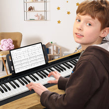 Load image into Gallery viewer, 88-Key Portable Electric Lighted Keyboard Piano-Black