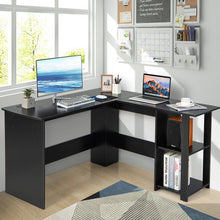 Load image into Gallery viewer, L Shaped Corner Computer Desk with Storage Shelves