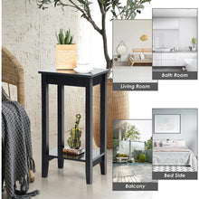 Load image into Gallery viewer, Set of 2 Versatile 2-Tier End Table with Storage Shelf-Black