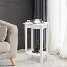 Load image into Gallery viewer, Set of 2 Versatile 2-Tier End Table with Storage Shelf-White