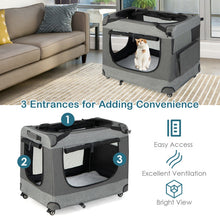 Load image into Gallery viewer, Portable Folding Cat Carrier with 4 Lockable Wheels-XXL