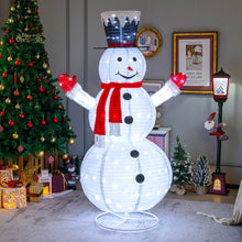 Load image into Gallery viewer, 6 Feet Lighted Snowman with Top Hat and Red Scarf-White