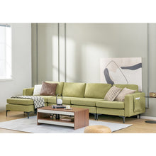 Load image into Gallery viewer, Modular L-shaped Sectional Sofa with Reversible Ottoman and 2 USB Ports-Green