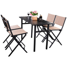 Load image into Gallery viewer, 5 pcs Patio Outdoor Folding Chairs Table