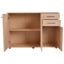 Load image into Gallery viewer, Natural Color Large Storage Cabinet Cupboard with 2 Drawers